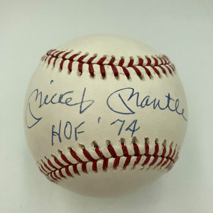 Mickey Mantle Hall Of Fame HOF 1974 Signed Baseball PSA DNA