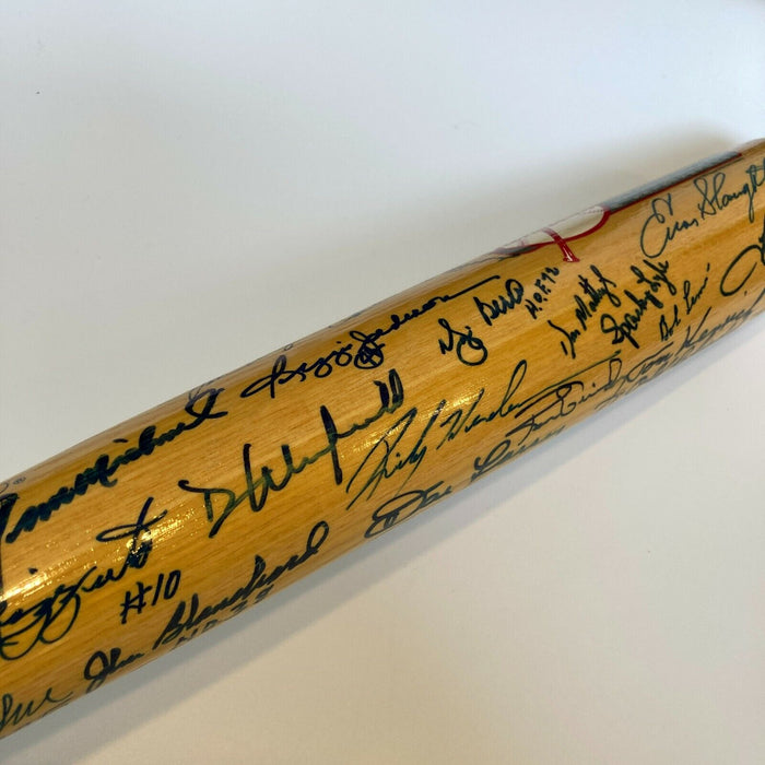 The Finest New York Yankees Legends Signed Bat 50+ Sigs Derek Jeter Rivera JSA