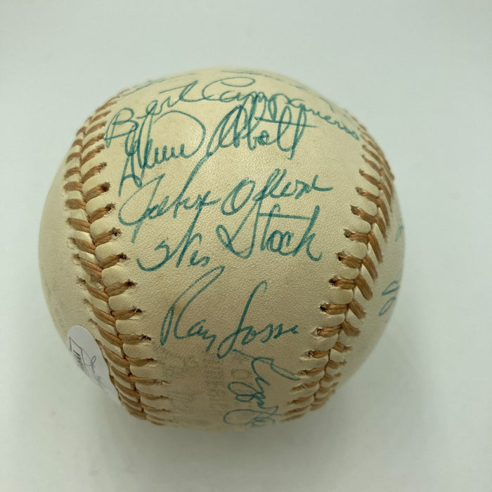 Beautiful 1974 Oakland A’s World Series Champs Team Signed Baseball JSA COA