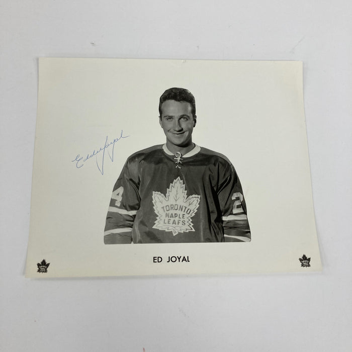 Ed Joyal Signed 1960's Toronto Maple Leafs Team Issued Photo JSA COA