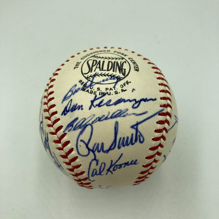 Beautiful 1965 Chicago Cubs Team Signed Baseball Ernie Banks Ron Santo JSA COA