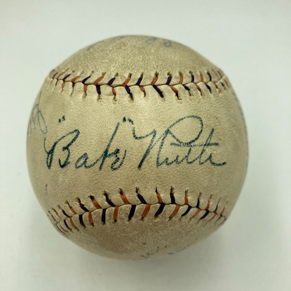 Babe Ruth Lou Gehrig Miller Huggins 1926 New York Yankees Team Signed Baseball