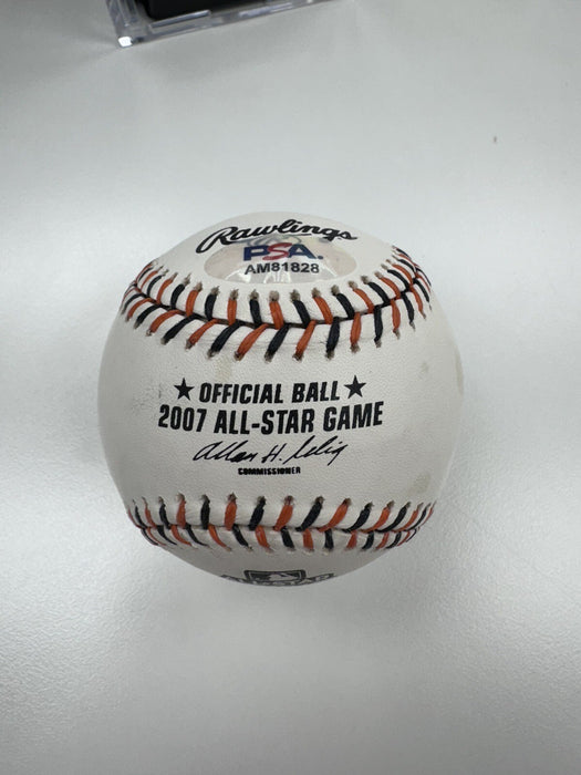 Arnold Schwarzenegger Single Signed 2007 All Star Game Baseball PSA DNA COA