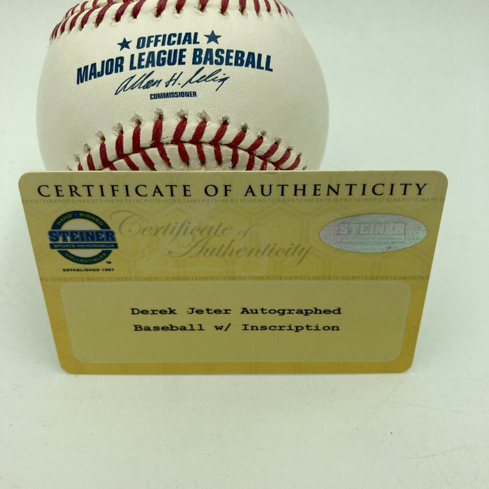 Derek Jeter "The Captain" Signed Inscribed Major League Baseball Steiner COA