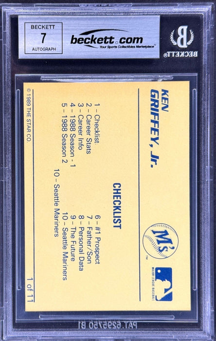 1989 Star Ken Griffey Jr. Signed Auto RC #1 BGS Certified RARE White Blue