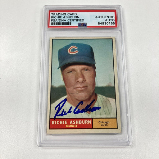 1961 Topps Richie Ashburn Signed Auto Baseball Card PSA DNA