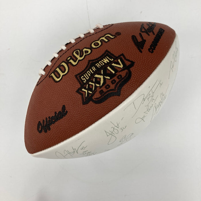 1999 St. Louis Rams Super Bowl Champs Team Signed Wilson Football 42 Sigs JSA