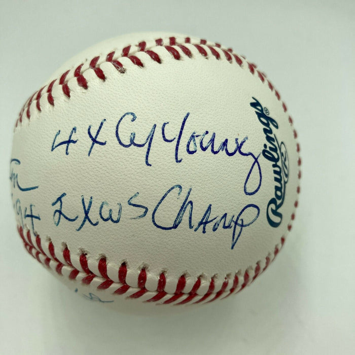 Steve Carlton Signed Heavily Inscribed Stat MLB Baseball With JSA COA