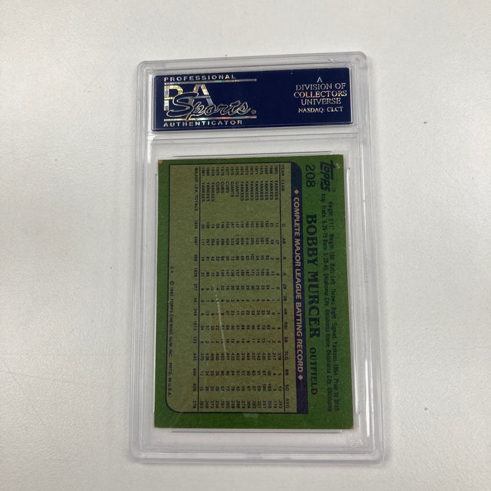 1982 Topps Bobby Murcer Signed Baseball Card Auto PSA DNA