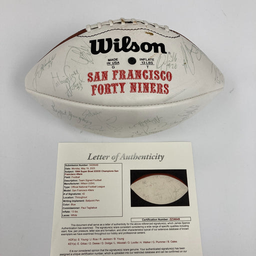 1994 San Francisco 49ers Super Bowl Champs Team Signed Football JSA COA
