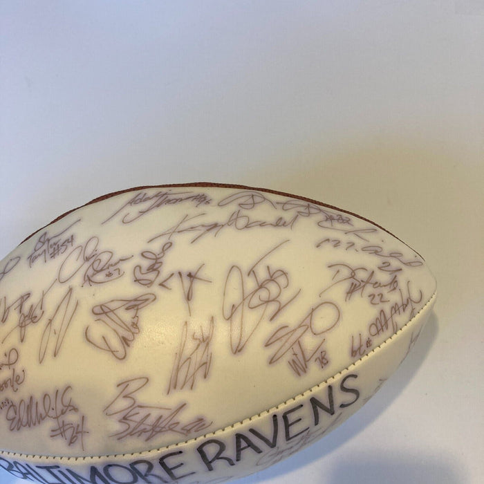 2001 Baltimore Ravens Team Signed Wilson NFL Football JSA COA #5