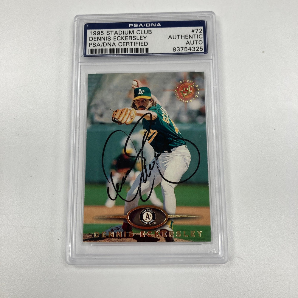 1995 Topps Stadium Club Dennis Eckersley Signed Baseball Card Auto PSA DNA