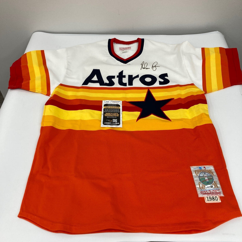 Nolan Ryan Signed Authentic 1980 Houston Astros Mitchell & Ness Jersey JSA COA