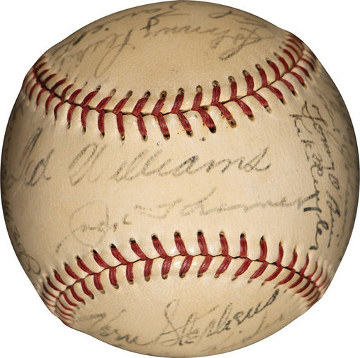 Ted Williams 1949 Boston Red Sox Team-Signed American League Baseball PSA DNA