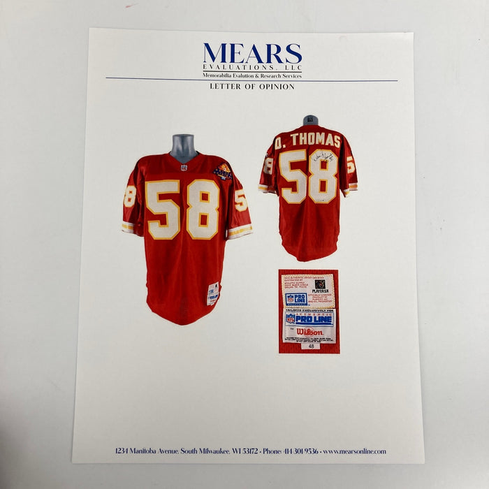 Derrick Thomas Signed Game Used 1998 Pro Bowl Battle Of Gridiron Jersey MEARS 10