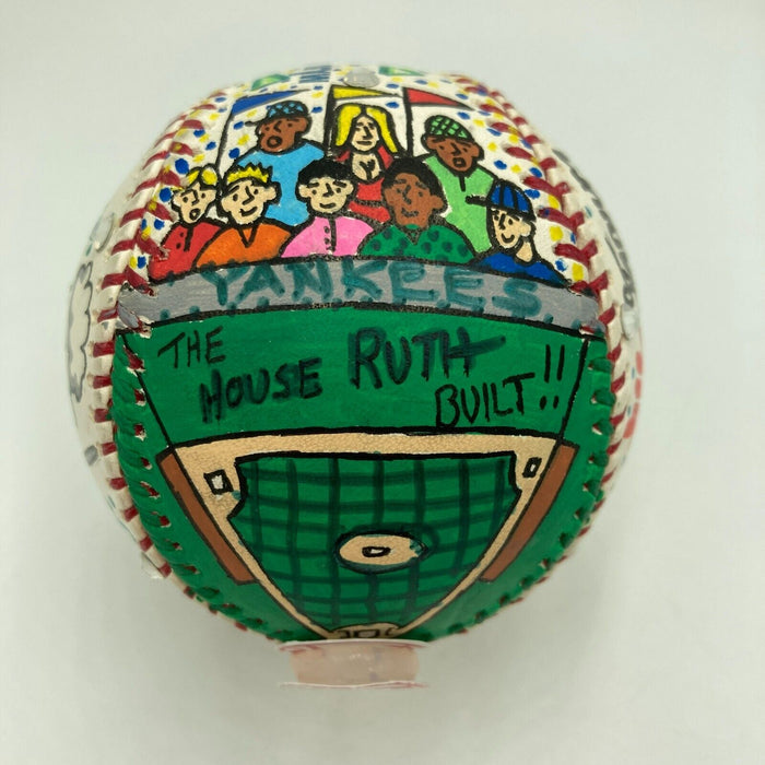 Mariano Rivera Signed Hand Painted Charles Fazzino Pop Art Baseball Steiner