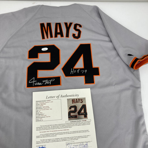 Willie Mays "Hall Of Fame 1979" Signed San Francisco Giants Russell Jersey JSA