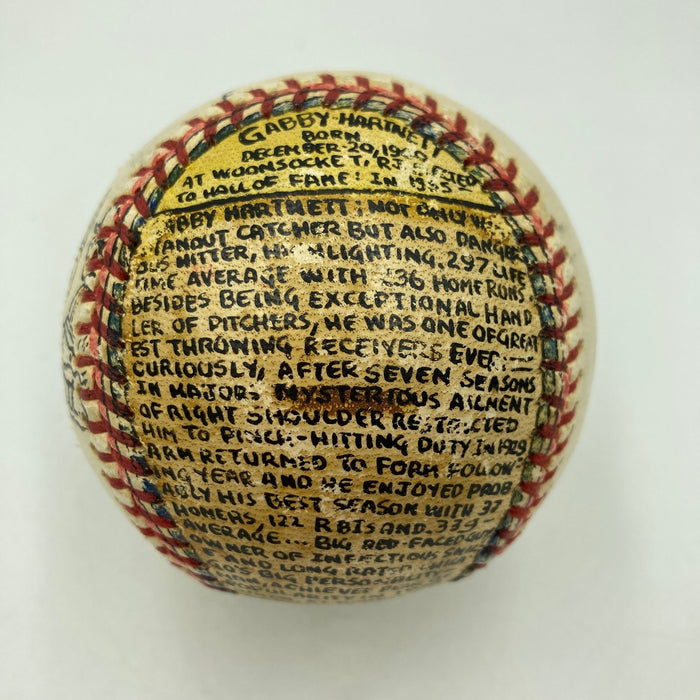 Gabby Hartnett Signed Hand Painted George Sosnak Folk Art Baseball