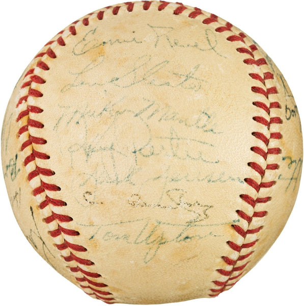 1951 Kansas City Blues Team Signed Baseball Mickey Mantle Minor League JSA COA
