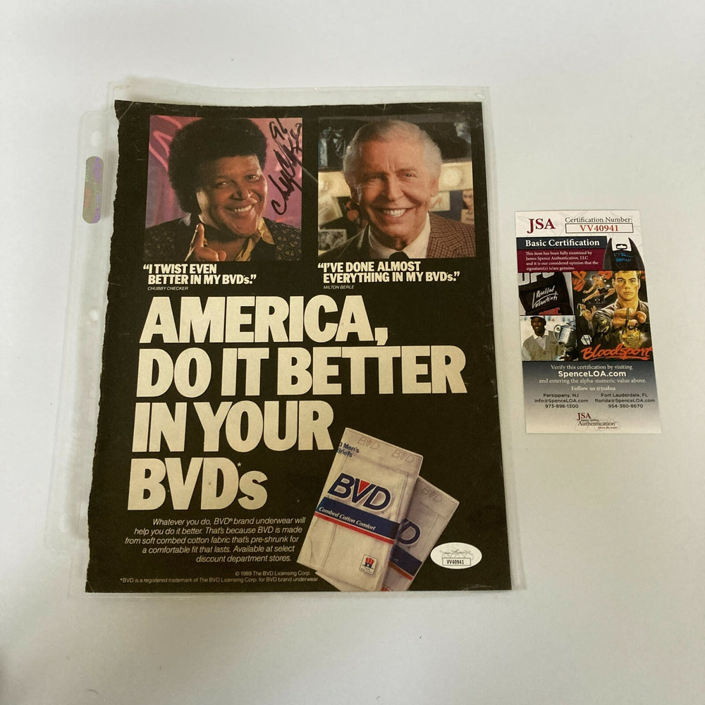 Chubby Checker Signed Autographed Underwear Ad Photo With JSA COA