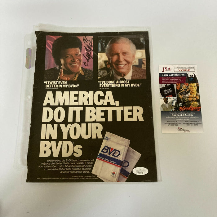 Chubby Checker Signed Autographed Underwear Ad Photo With JSA COA