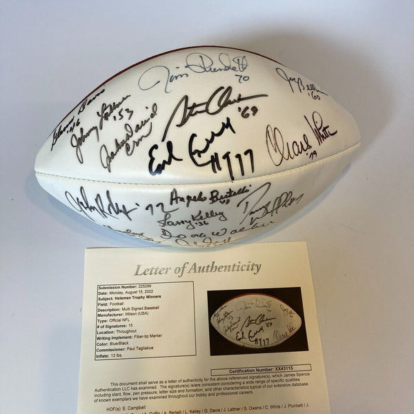 Heisman Trophy Winners Multi Signed Wilson Football 15 Sigs JSA COA