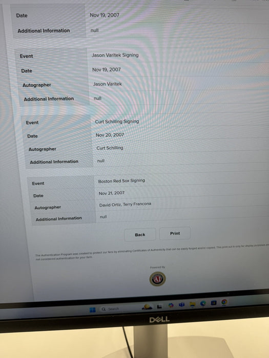 2007 Boston Red Sox World Series Champs Team Signed Baseball Bat Steiner COA