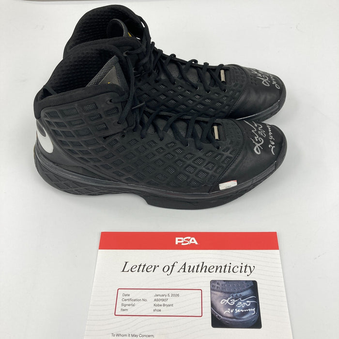 Kobe Bryant Photomatched 2008 NBA Finals Game Used Signed Sneakers Shoes PSA DNA