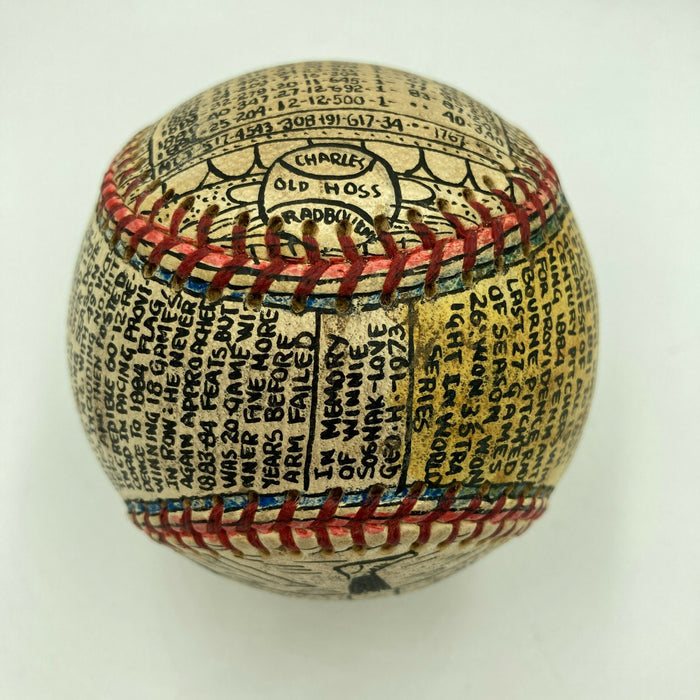 Charles Radbourn "Old Hoss" Hand Painted George Sosnak Folk Art Baseball JSA COA