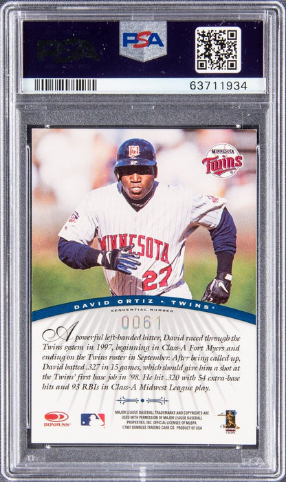 1997 Donruss Signature Series Century Marks David Ortiz Auto RC /100 PSA Auto 10