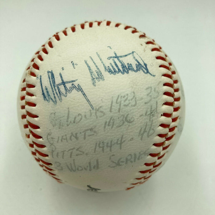 Whitey Whitehead Single Signed STAT Baseball JSA COA 1934 St. Louis Cardinals