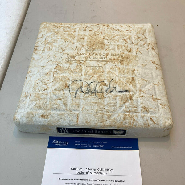 Derek Jeter Signed Authentic 2008 Game Used Second Base Steiner COA