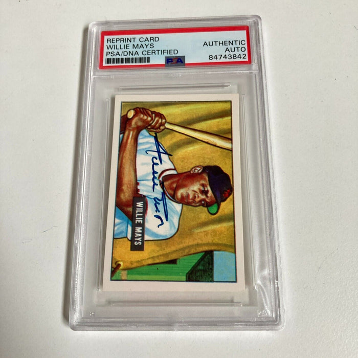 1951 Bowman Willie Mays Signed Autographed RP Rookie Card RC PSA DNA