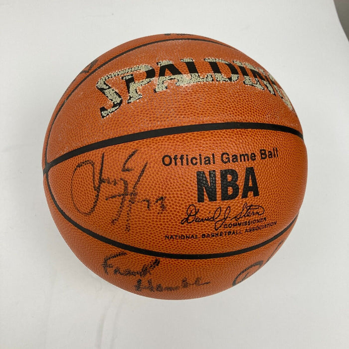1997-98 Chicago Bulls NBA Champs Team Signed Game Basketball The Last Dance JSA