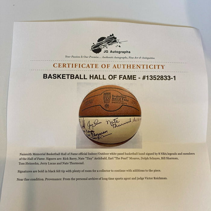 NBA Legends Signed HOF Induction Basketball Earl Monroe Schayes Heinsohn Sharman