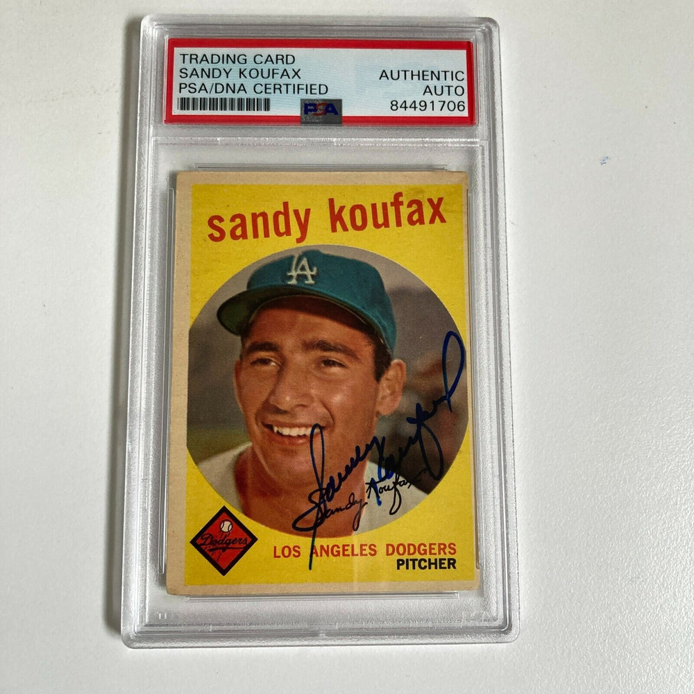 1959 Topps Sandy Koufax Signed Baseball Card Los Angeles Dodgers PSA DNA COA