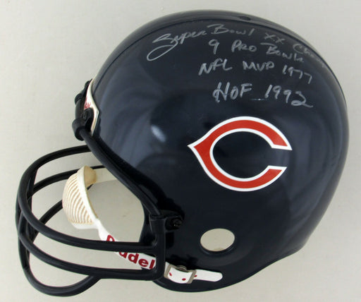 Walter Payton Signed Heavily Inscribed Chicago Bears Career STAT Helmet PSA DNA