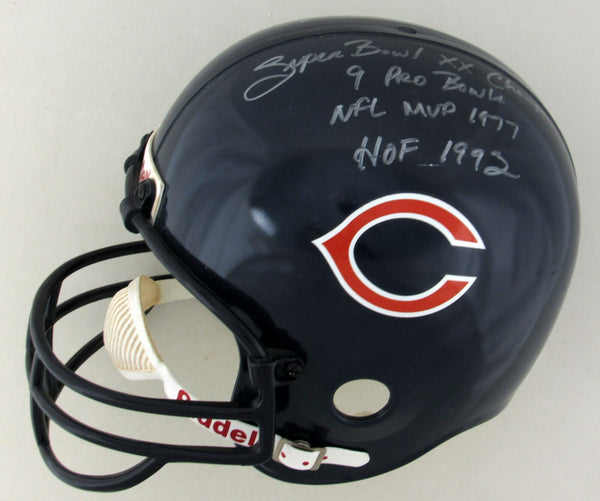 Walter Payton Signed Heavily Inscribed Chicago Bears Career STAT Helmet PSA DNA