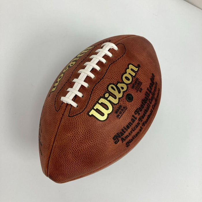 Barry Sanders Signed Heavily Inscribed STAT Football PSA DNA