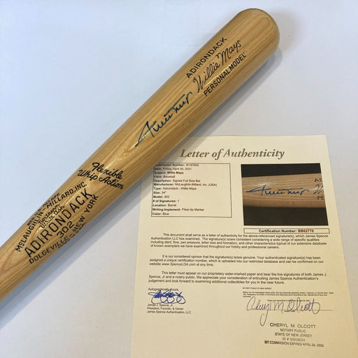 Willie Mays Signed Adirondack Game Model Baseball Bat JSA COA