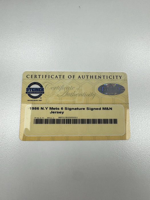 Gary Carter 1986 New York Mets World Series Champs Multi Signed Jersey Steiner