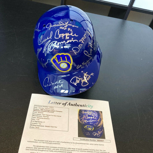 Stunning 1982 Milwaukee Brewers American League Champions Team Signed Helmet JSA