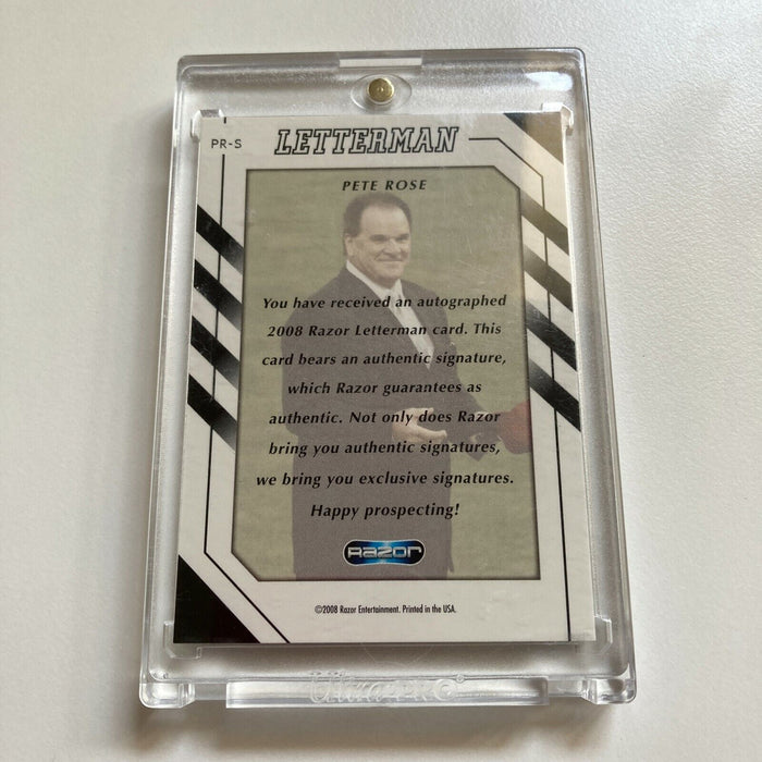 2008 Razor Letterman Pete Rose Auto Patch Signed Baseball Card