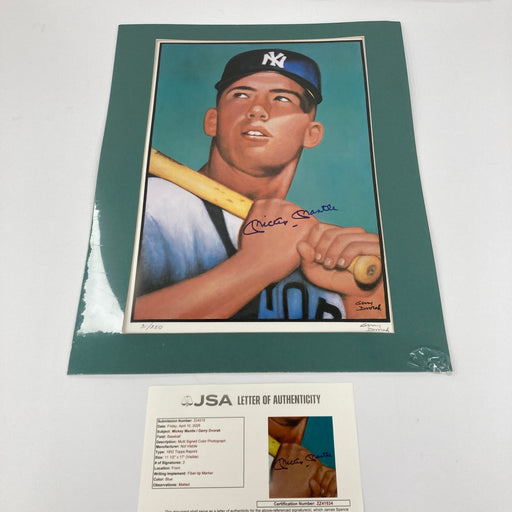 Mickey Mantle Signed 1952 Topps Gerry Dvorak 11x17 Print Photo JSA COA
