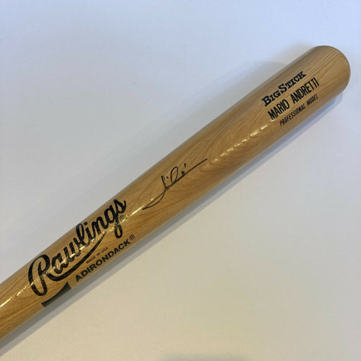 Mario Andretti Signed Autographed Baseball Bat JSA Sticker Racing Legend RARE