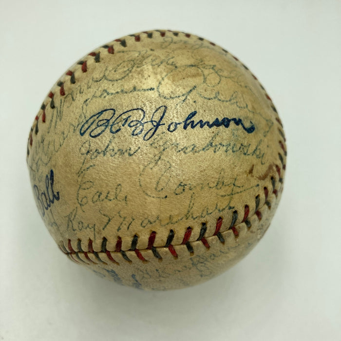 1927 New York Yankees WS Champs Team Signed Baseball Babe Ruth & Lou Gehrig PSA