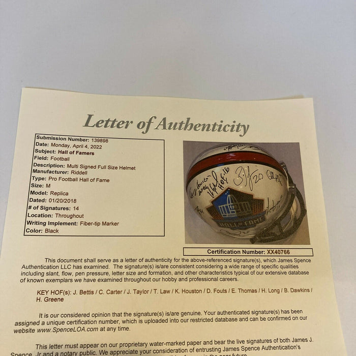 Beautiful Jerome Bettis HOF Multi Signed Full Size Football Helmet 26 Sigs JSA