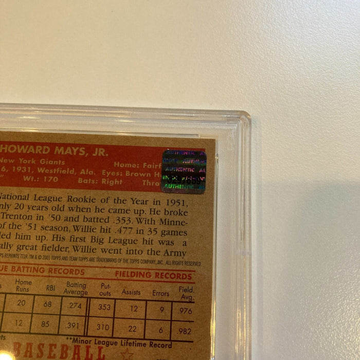 2001 Topps Team 1952 Topps Willie Mays Signed RC Baseball Card PSA DNA