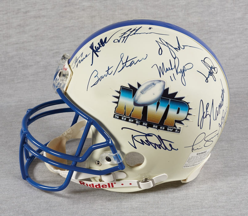 Beautiful Super Bowl MVP's Signed Full Size Authentic Helmet 26 Sigs Beckett COA