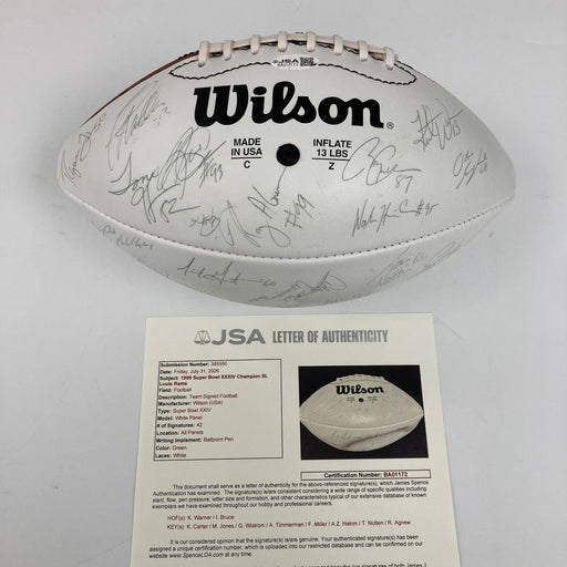 1999 St. Louis Rams Super Bowl Champs Team Signed Wilson Football 42 Sigs JSA